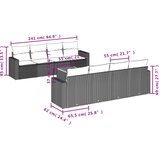  9-dijelni set vrtnih sofa s jastucima bež od poliratana | shoptok.hr