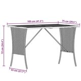  Vrtni stol s pločom od akacije bež 105x75x72 cm poli ratan - Bež 1 | shoptok.hr