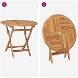 5-dijelni sklopivi vrtni bistro set Prirodna Čvrsto teak drvo Slike