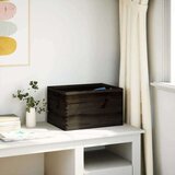 vidaXL Drvena kutija s ručkama crna 40x30x23 cm puno drvo bor | shoptok.hr