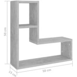  Zidne police 2 kom boja betona 50x15x50 cm konstruirano drvo | Shoptok.si