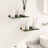  Lebdeća polica 2 pcs Maslinasto zelena 30 x 18 x 2,5 cm Čelik | shoptok.hr