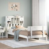 vidaXL Knjižna postelja brez vzmetnice bela 75x190 cm trdna borovina Cene