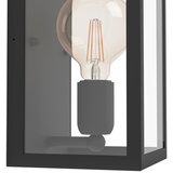 Eglo Charterhouse zidna lampa E27, 28 cm, crna/prozirno staklo, 49394 | shoptok.hr