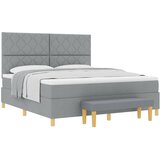  Krevet s opruga kutije Svjetlosiva 200 x 180 cm tkanina | shoptok.hr