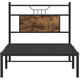  Okvir kreveta bez madraca dimljena boja hrasta 75x190 cm drveni | shoptok.hr