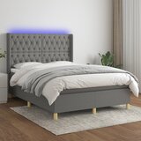 The Living Store Box spring postelja z vzmetnico LED temno siva 140x190 cm blago - Box Spring Postelja, (21516621) Cene