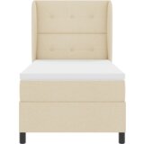 Box Spring Krevet s Madracem u Krem Boji - 100x200 cm Tkanina | shoptok.hr