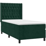  box spring s madracem LED tamnozeleni 100x200 cm baršun | shoptok.hr