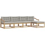 vidaXL Zunanja garnitura za sedenje 4 pcs Bela in svetlo siva, (5000282188) | Shoptok.si