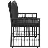  Vanjska klupa Jednobojno Crna i tamno siva 116 x 55 x 82 cm | shoptok.hr