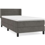 Box spring krevet s madracem tamnosivi 90x200 cm baršunasti | shoptok.hr
