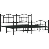 Metalni okvir kreveta uzglavlje i podnožje crni 200x200 cm | shoptok.hr