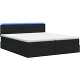  LED krevet za pohranu s madracem Crna 200 x 200 cm Tkanina - Crna 200 x 200 cm Dizajn linija | shoptok.hr