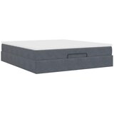  Ottoman krevet s madracem tamno sivi 160x200 cm baršun | Shoptok.si