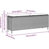  Vrtna klupa s jastukom svijetlosiva 110x30x40,5 cm poli ratan | shoptok.hr