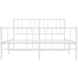  Metalni okvir kreveta uzglavlje i podnožje bijeli 150 x 200 cm | shoptok.hr