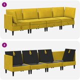 Set namještaja za dnevni boravak s jastukom 4 pcs Žuta Baršun | shoptok.hr