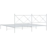  Metalni okvir za krevet s uzglavljem bijeli 200x200 cm | shoptok.hr