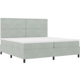 vidaXL Box Spring Krevet s Madracem Svjetlosiva 200x200 cm Baršun | shoptok.hr