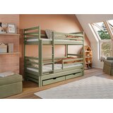 Molarem Home Drveni dječji krevet na kat Luk s tri kreveta i ladicom - olive - 160x80 cm - Madrac PE pjena 8 cm-spužvasti madrac | shoptok.hr