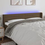  the living store led posteljno vzglavje temno rjavo 163x16x78/88 cm blago - led vzglavje, (21502627) Cene