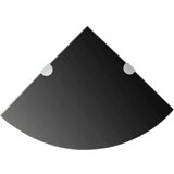  Kutne police s kromiranim nosačima 2 kom staklene crne 35x35 cm | shoptok.hr