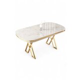 Hanah home Trpezarijski sto Zae White Marble Gold | ePonuda.com