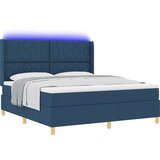 vidaXL Postelja s pomičnim dnom in vzmetnico ter LED svetlobo modra 180x200 cm Tkanina, (22049310) | Shoptok.si