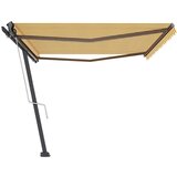  Prostostoječa avtomatska tenda 500x350 cm rumena/bela, (20728870) | Shoptok.si