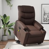 Maison Chic masažni naslanjač - Relax naslanjač s funkcijo vstajanja rjavo umetno usnje, (22061175) | Shoptok.si