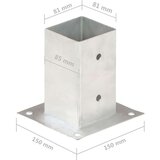 vidaXL sidra za stupove 4 kom od pocinčanog metala 81 mm | shoptok.hr