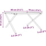  Noge za stolić za kavu s X-oblikom 80x70x43 cm čelik | shoptok.hr