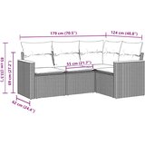  4-dijelni set vrtnih sofa od poliratana s jastucima crni | shoptok.hr
