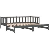  Dnevni ležaj na izvlačenje sivi 2x(90x190) cm masivna borovina | shoptok.hr