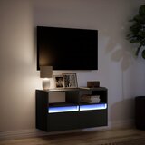  Zidni TV ormarić s LED svjetlima crni 80 x 31 x 45 cm | shoptok.hr
