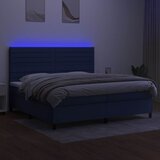  box spring s madracem LED plavi 200x200 cm od tkanine | shoptok.hr