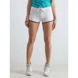Yups Shorts with piping and text print white