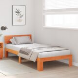  Krevetna konstrukcija s uzglavljem Smeđa 90x190 cm Čvrsta borovina | shoptok.hr