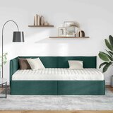  Kutni krevetni okvir s madracem 2 kom. Tamnozelena 100 x 200 cm | shoptok.hr