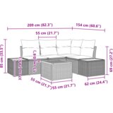 vidaXL 5-delna zunanja kavčna garnitura z blazinami, bež, poli ratan, akacija | Shoptok.si