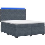  Boxspring krevet s madracem Tamnosiva 140 x 190 cm Baršun 144 x 190 x 140.5 cm | Shoptok.si