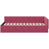  Kutni okvir kreveta Vinska crvena 80 cm x 200 cm Baršun | shoptok.hr