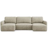 Makamii Bež sklopiva/s prostorom za odlaganje kutna garnitura od šenila (u obliku slova "U") Lilo – | shoptok.hr