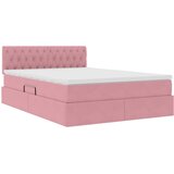  s od storage s uzglavljem Ružičasta 140 x 200 cm Baršun | shoptok.hr