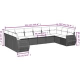 vidaXL 11-dijelni set vrtnih sofa od poliratana s jastucima smeđi | shoptok.hr