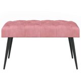  Klupa s gumbastim tkanjem Ružičasta 80 x 40 x 46 cm Baršun | shoptok.hr