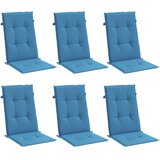  Jastuci za stolice 6 kom prošarano plavi 120x50x4 cm od tkanine | shoptok.hr