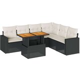 vidaXL 7-dijelni set vrtnih sofa od poliratana s jastucima crni | shoptok.hr