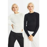 Trendyol black and white 2-pack knitwear sweater Cene